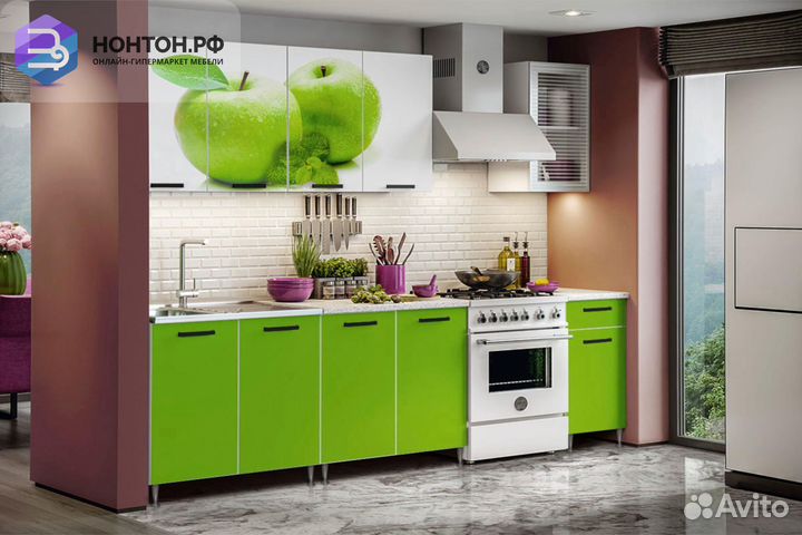 Кухня Рио-1 2.0м яблоко / олива
