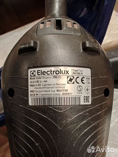 Беспроводной пылесос Electrolux ERG101