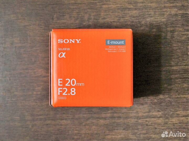 Новый Sony 20mm f/2.8 E