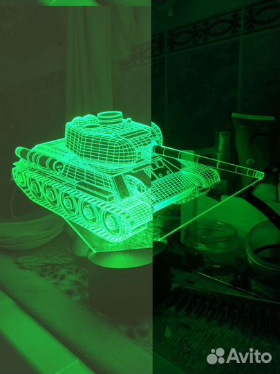 Ночник. Светодиодный светильник. Танк