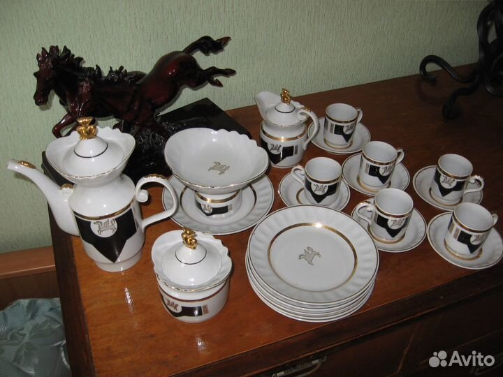 Советские Чайный сервиз Фарфор Стекло Винтаж СССР