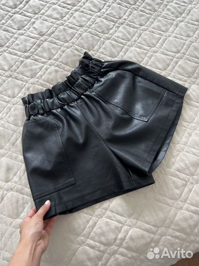 Шорты экокожа
