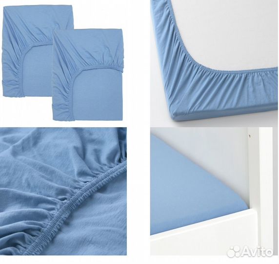 Натяжная простынь Икеа Лен