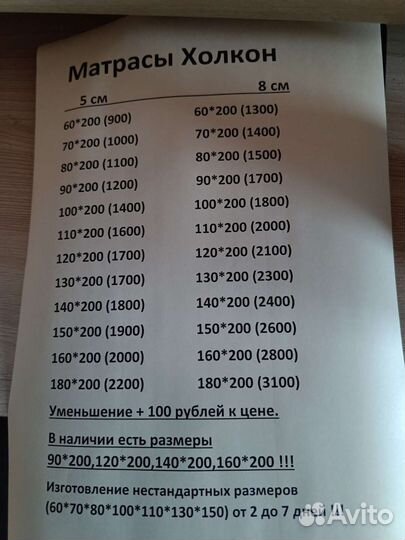 Матрасы холкон