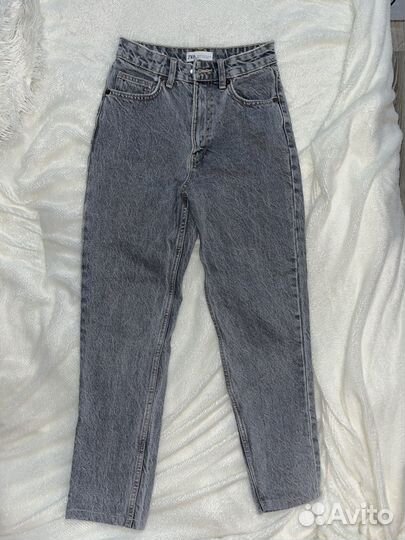 Джинсы zara 32 mom высокая талия женские