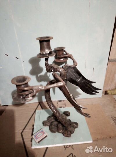 Подсвечник сталь, ручная работа