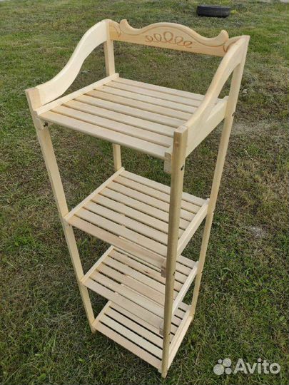 Этажерка Резная напольная, 4 яруса