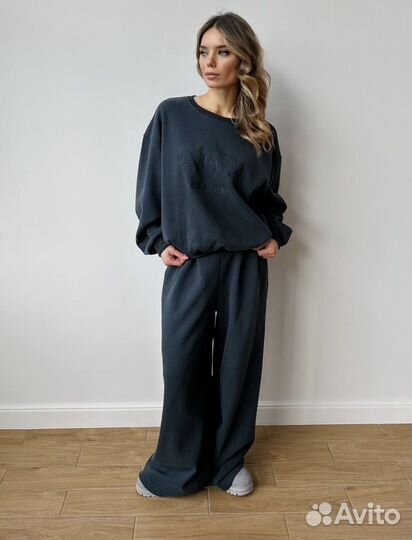 Спортивный костюм оверсайз юкнский серый