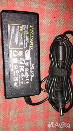 Блок питания ноутбука 24v72w3a,зарядное устройство