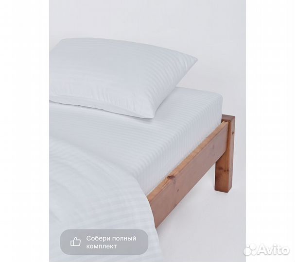 Простыня GoodNight Pure Страйп-сатин 160*200*35, б