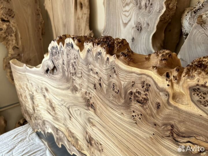 Стол гарнитур эпоксидная смола слэб карагач дуб