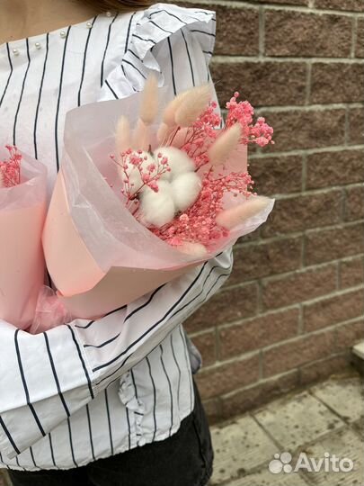 Букетики из сухоцветов, стабилизированные цветы