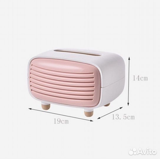 Салфетница ретро радио розовая