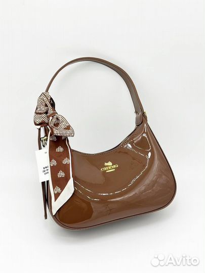 Сумка лаковая коричневая