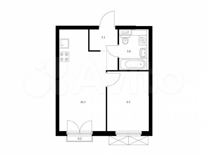1-к. квартира, 32,7 м², 6/33 эт.
