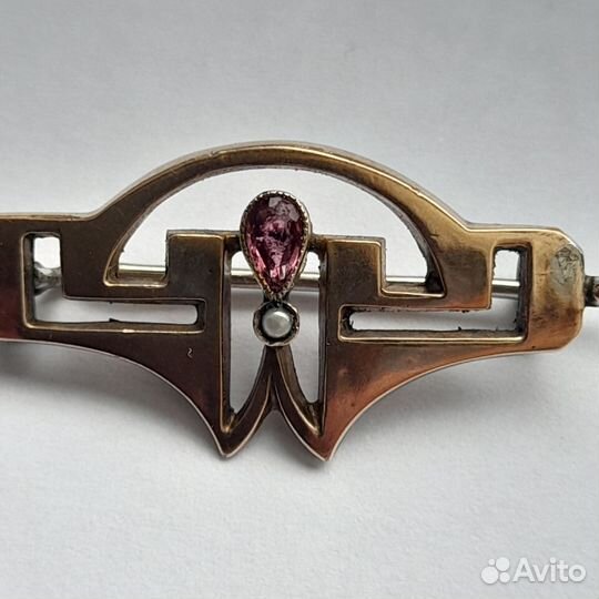 Антикварная брошка шаум гольд