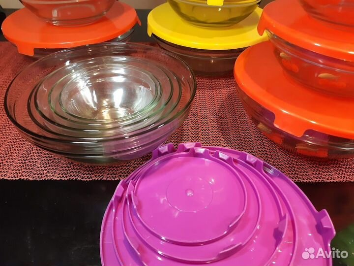 Набор салатников с крышк.(130,200,350,500,900мл)