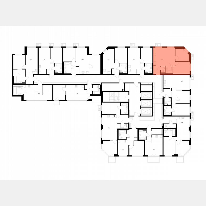 2-к. квартира, 47,8 м², 8/23 эт.