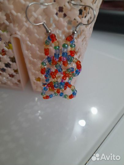 Серьги из бисера ручная работа