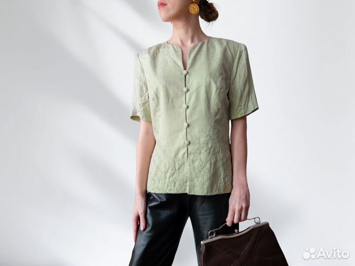 Винтажная блузка / блейзер шелк Adriana Papell