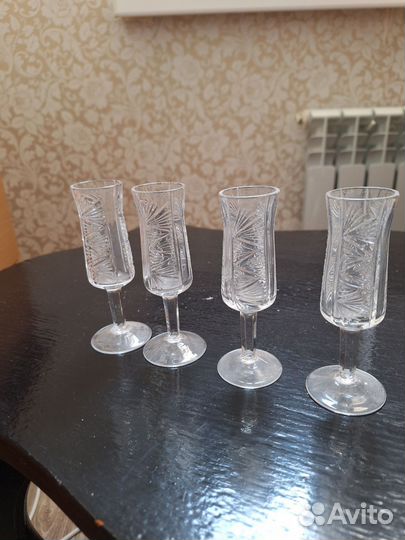 Хрустальные рюмки набор 4 шт