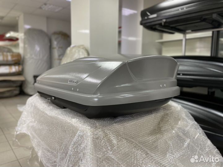 Автобокс Voyage 370л 145см Серый матовый