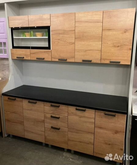 Кухня Крафт 2м + столешница цельная 2м (38мм)