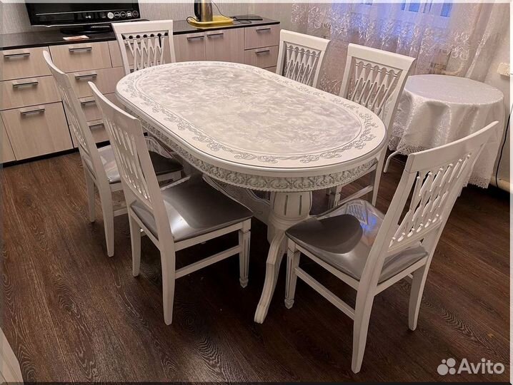 Стол обеденный овальный раздвижной