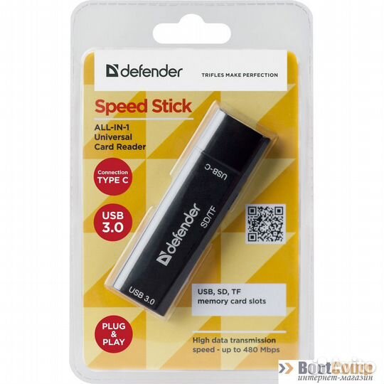 Универсальный картридер Defender Speed Stick 83205