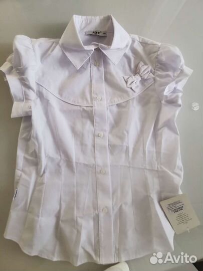 Блузка белая для девочек 122 134 школьная
