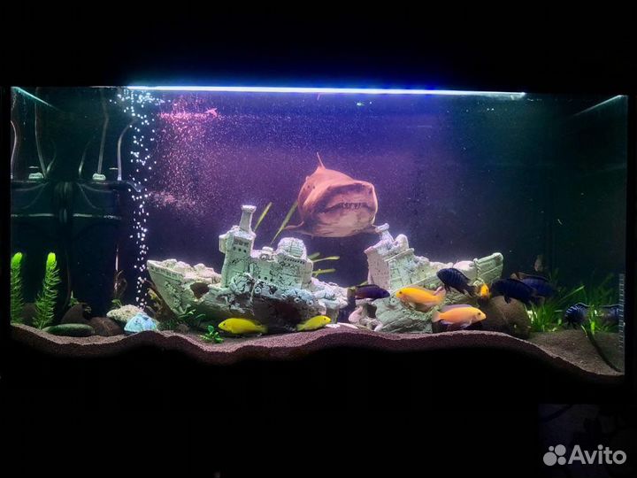 Чёрный аквариум с тумбой