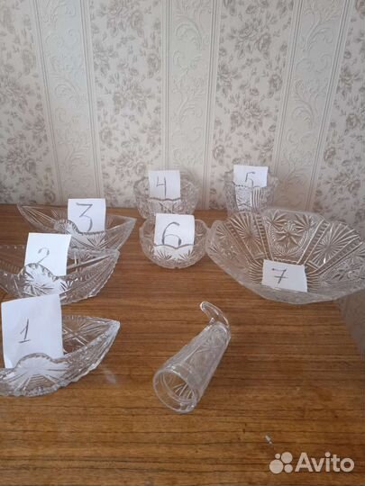 Вазочка хрусталь, (1, 2,3) в наличии нет