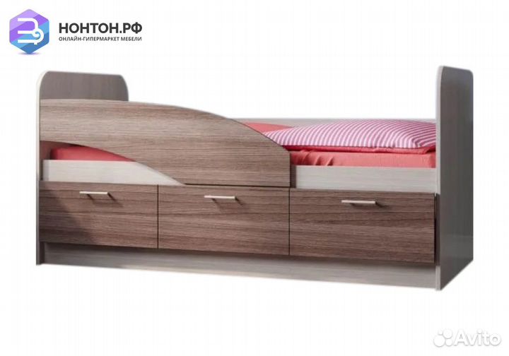 Кровать Минима ясень шимо светлый / ясень шимо тем