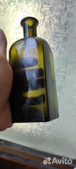 Бутылка штоф stof 19 века зелёного стекла 400 мл