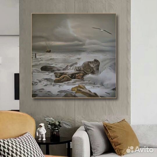 Картина маслом Чайки над морем Морские пейзажи