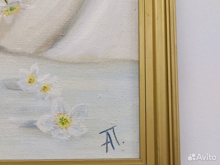 Картина маслом на холсте цветы Попеляев А.П