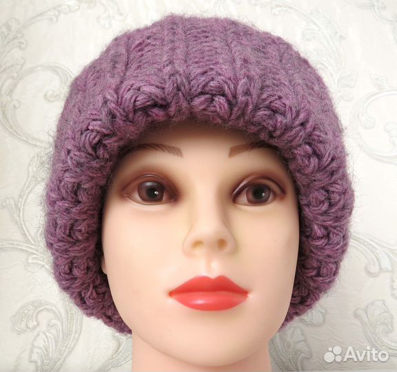 Шапка шерсть вязаная новая зимняя альпака