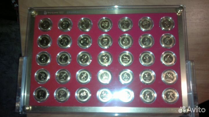 Набор медальонов 35 шт Олимпиада 2008 Пекин