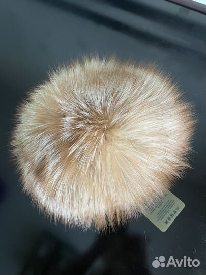 Шапка из натурального меха : лиса с норкой