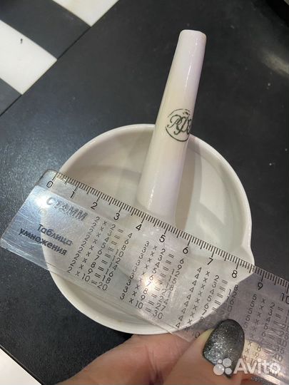 Ступа лабораторная с пестиком рфз фаянс СССР