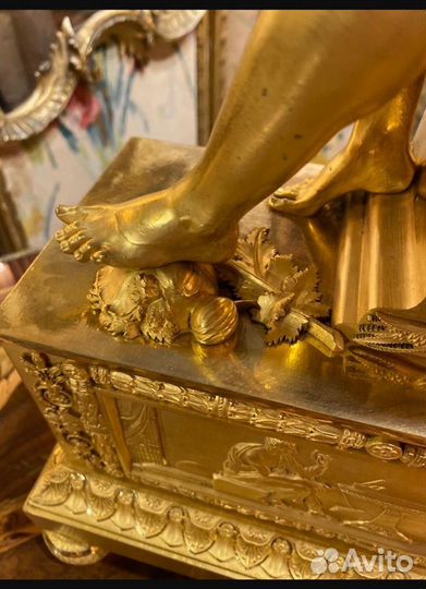 Александр Македонский бронза золото часы антик кам