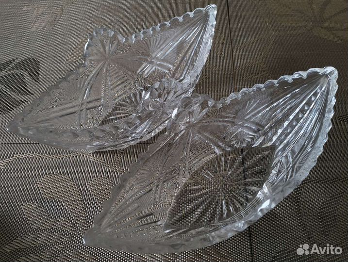 Хрусталь ладья блюдо вазы СССР хрустальная посуда