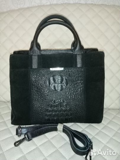 Сумка натуральная кожа, замш