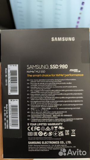 Твердотельный SSD диск 1TB Samsung 980 EVO