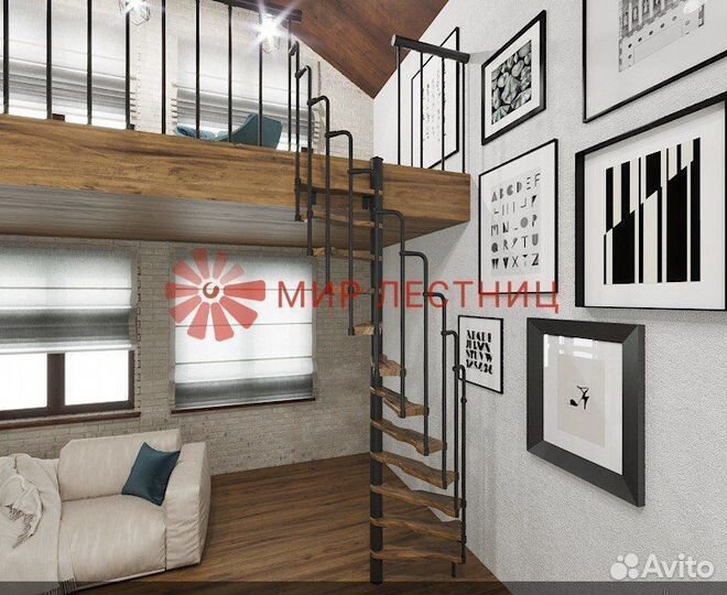 Винтовая лестница SMART Black 1400*700