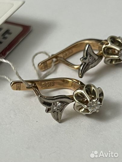 Золотые серьги с бриллиантами 583