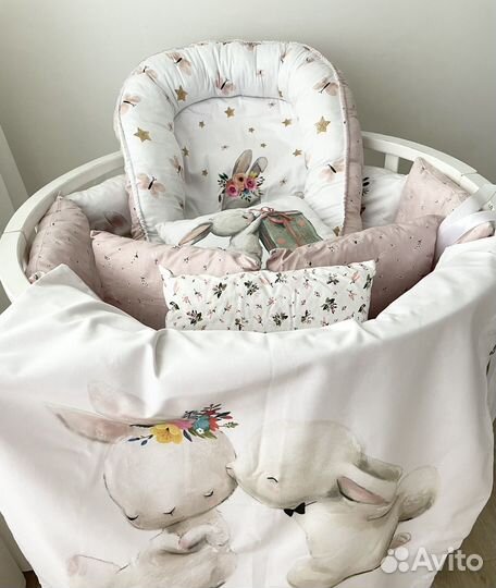 Бортики, комплект в кроватку + кокон