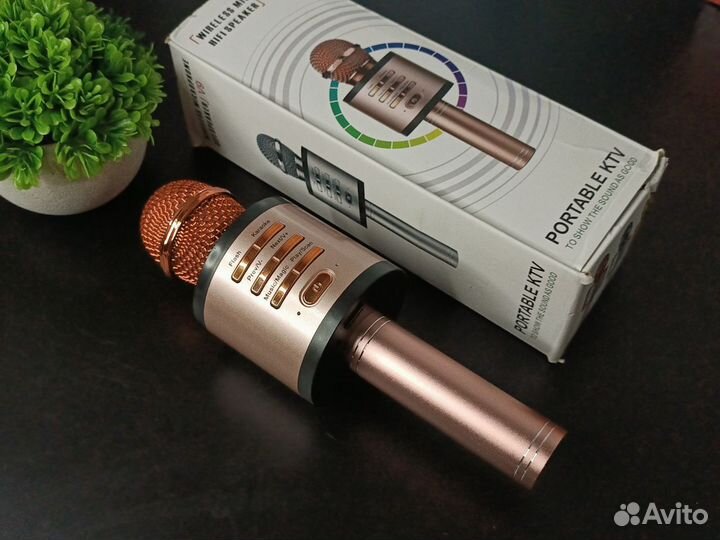 Караоке микрофон беспроводной с подсветкой