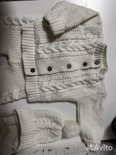 Вязаный костюм детский 68