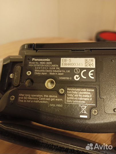 Видеокамера panasonic HDC-SD9